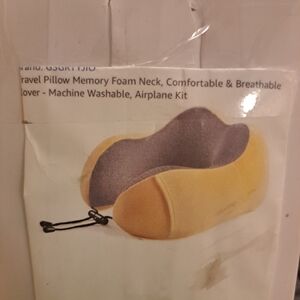 Yellow and Gray Travel Pillow